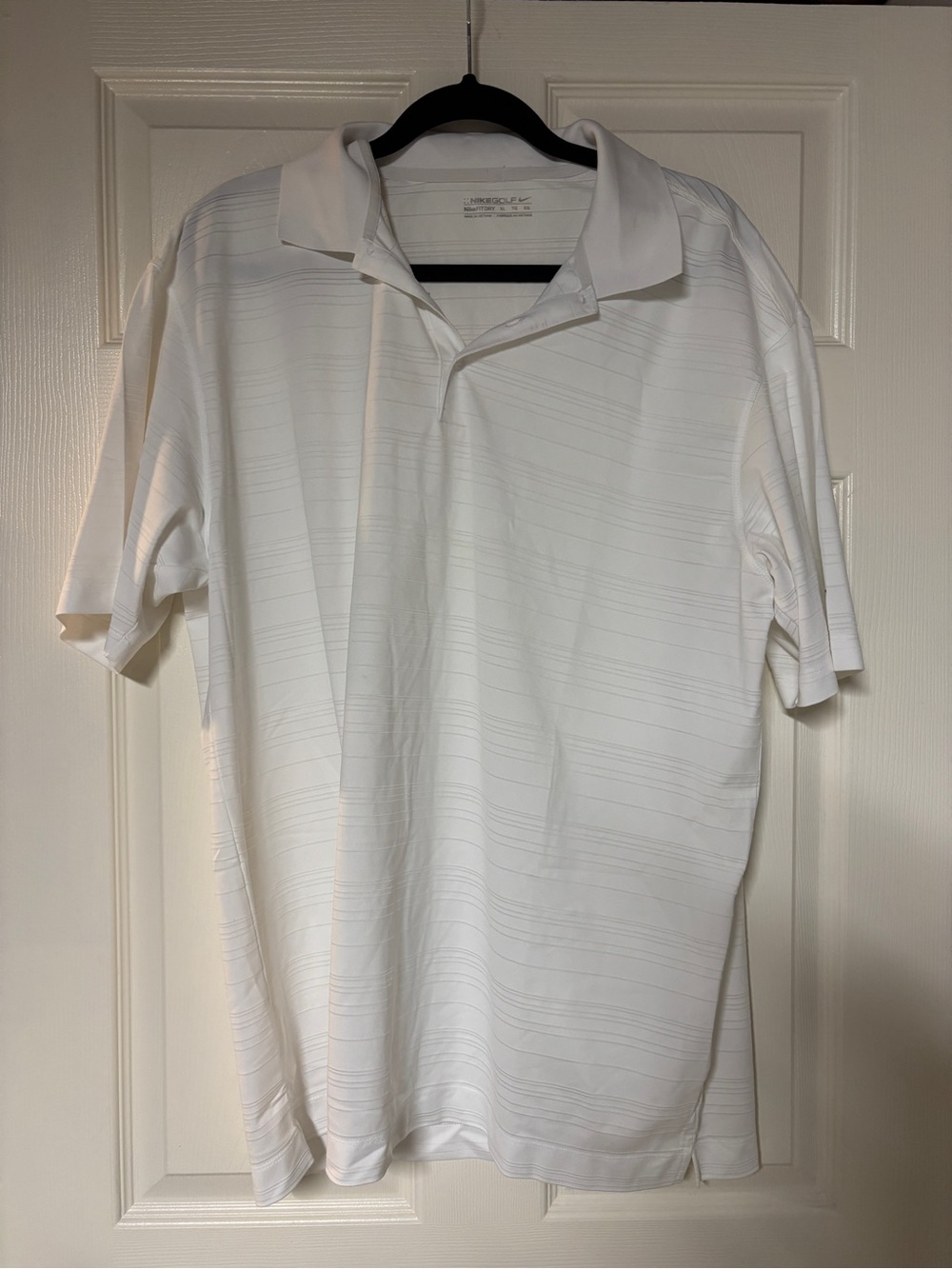 Men's White Textured Polo Shirt - Classic Casual XL